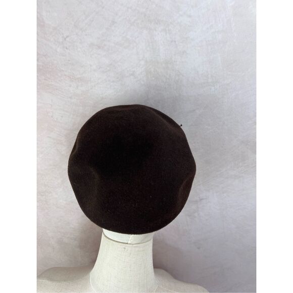 Vintage Mod 50s 60s Brown Felt Pill Box Hat - Picture 5 of 8